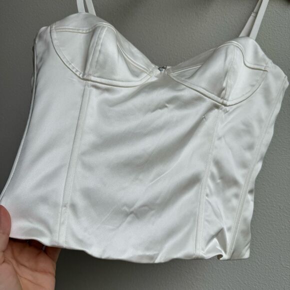 Aritzia Wilfred Oklahoma Sweetheart Birch White Bridal Bustier Corset Size Mediu - Picture 3 of 10